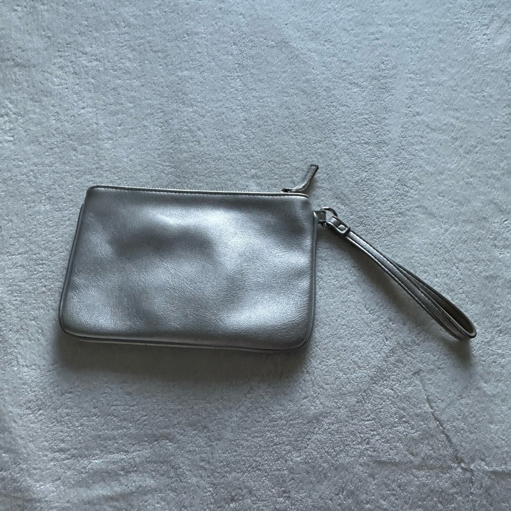 Express Silver Wristlet Bag